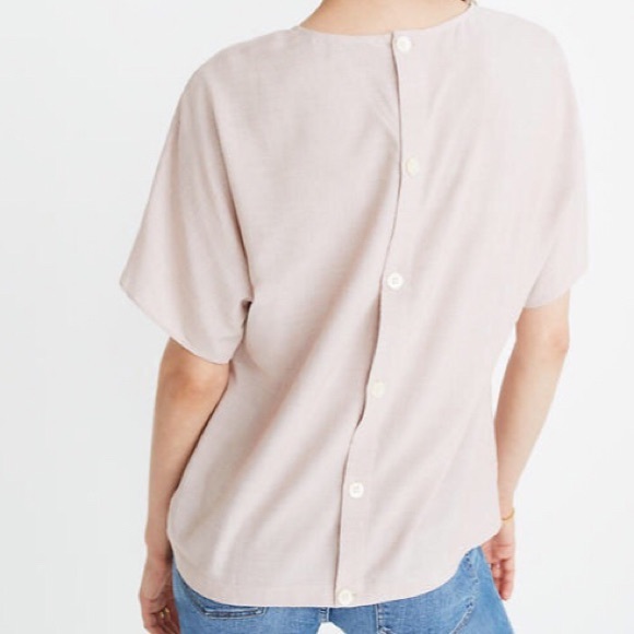 Madewell Button-Back Tie Tee in Stripe - Picture 2 of 13